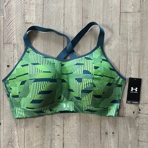 Under Armour Women's Geometric Green Sports Bra